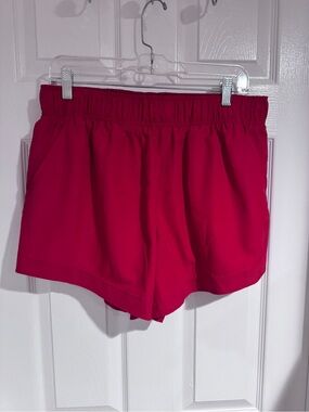 Athletic Works Women's Hot Pink Elastic-Waist Athletic Shorts